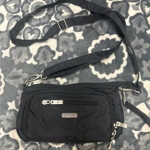 Baggallini Black Crossbody Bag with Silver Accents